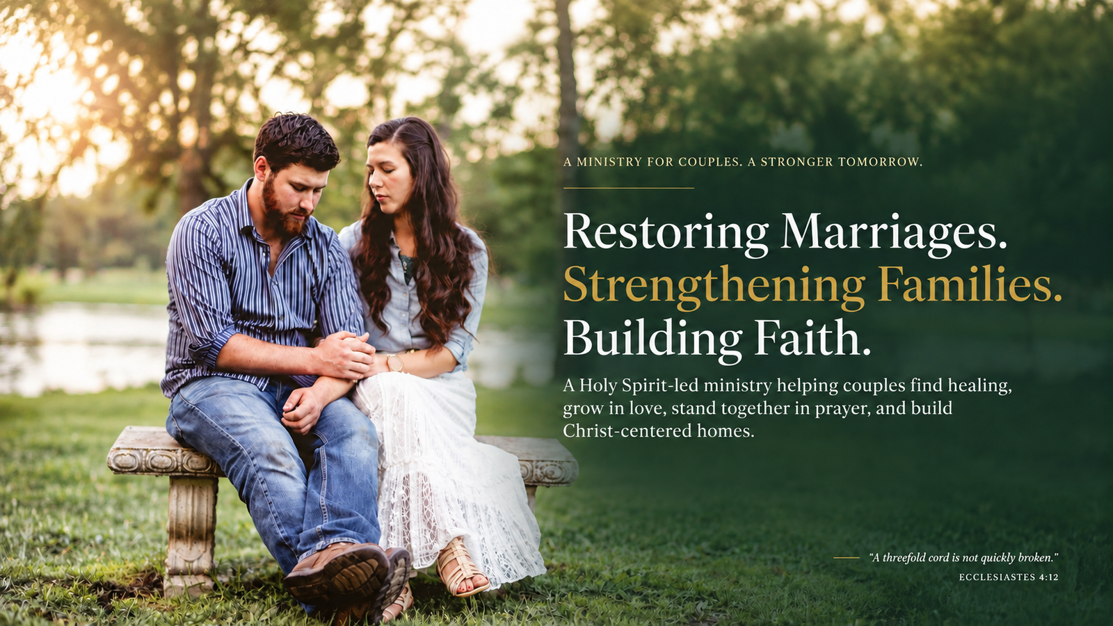 Christian marriage ministry couple praying together – Selah Global Ministries
